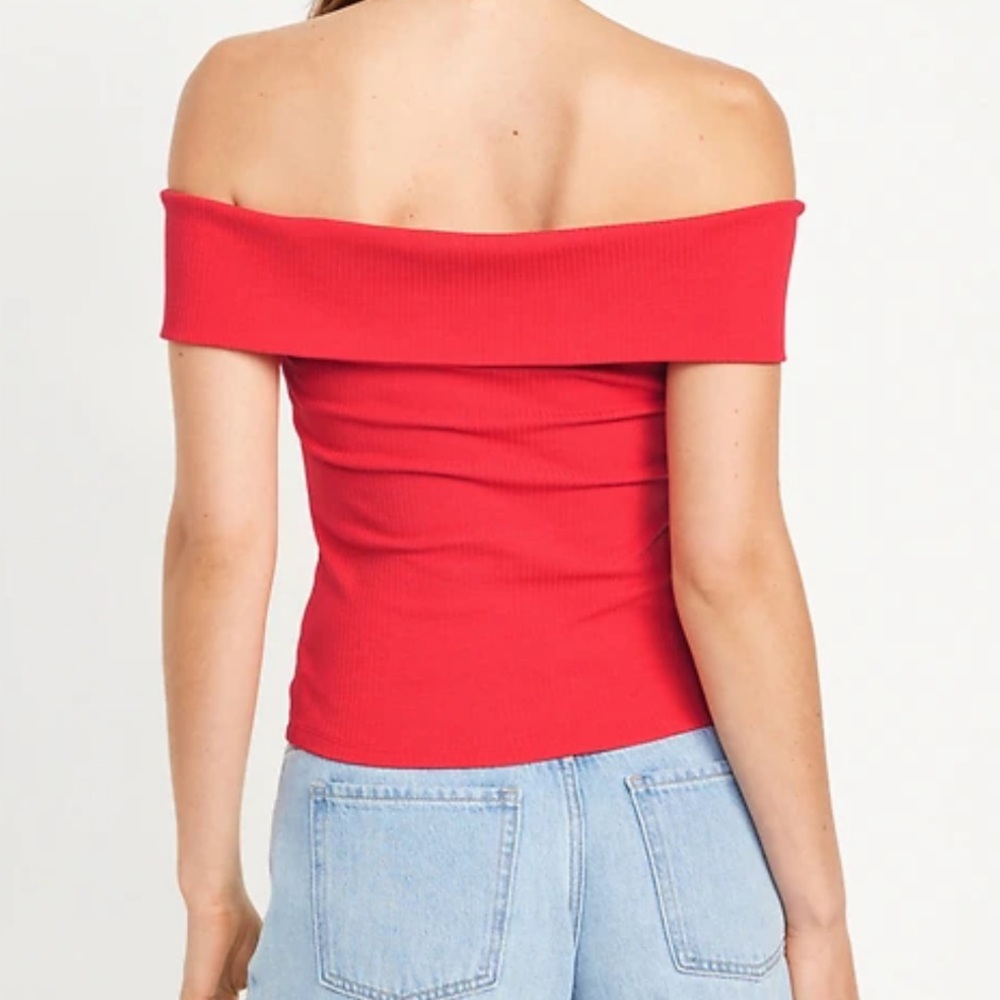 NWT Old Navy ribbed red off the shoulder top